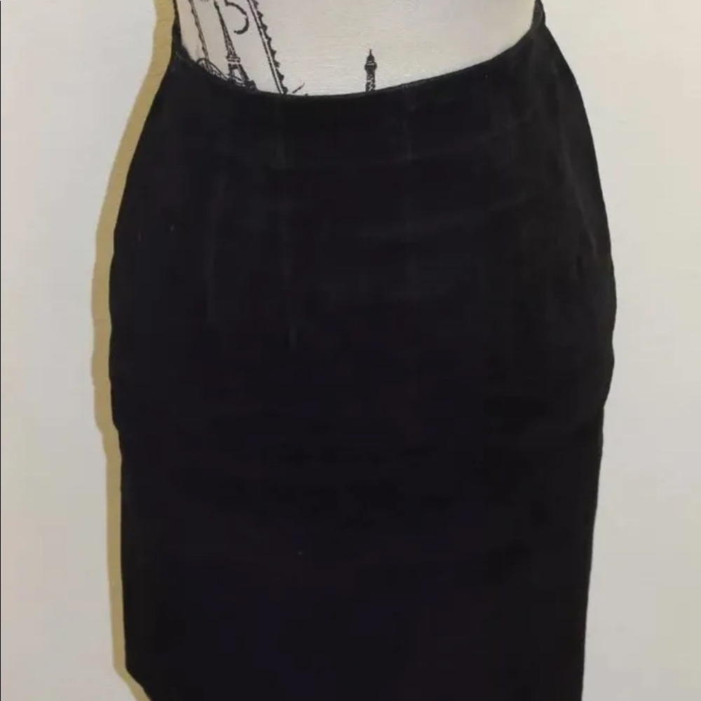Winlit Women 100% Leather Suede Black Mini Skirt Lined 24 Inches